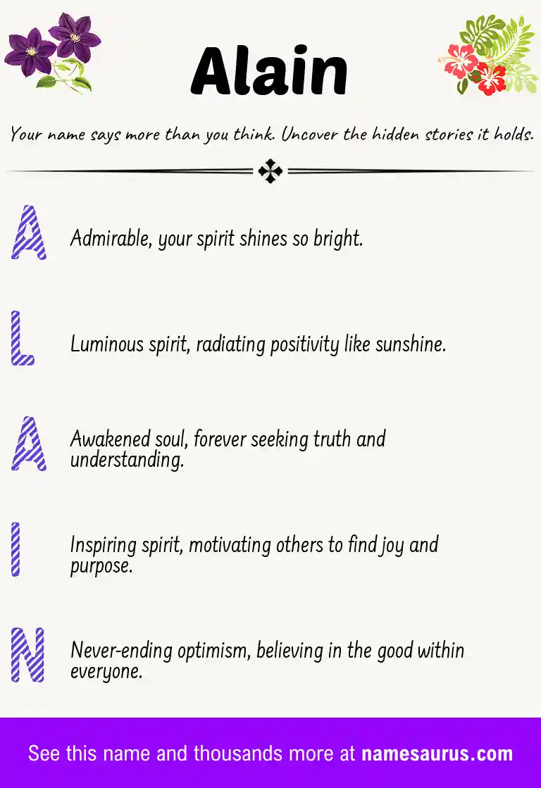 Acrostic poem about Alain.
