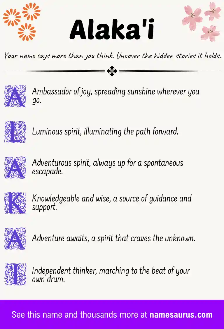 Acrostic poem about Alaka'i.
