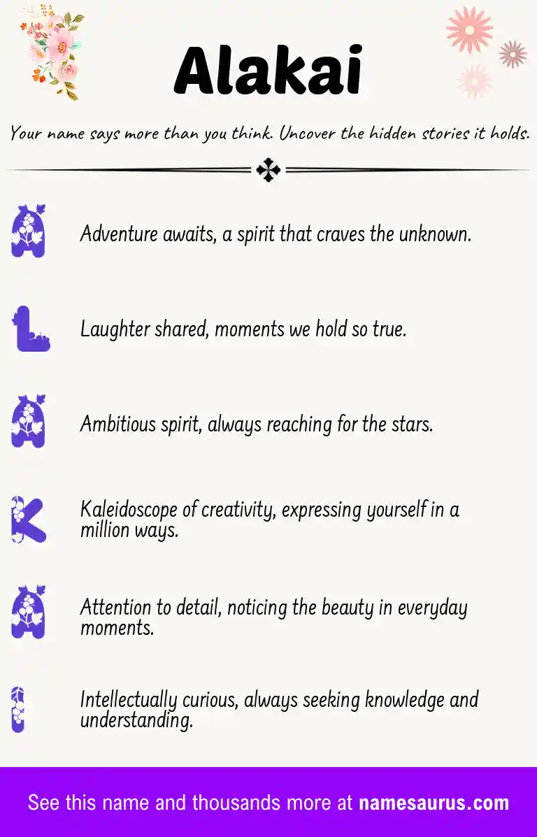 Acrostic poem about Alakai.