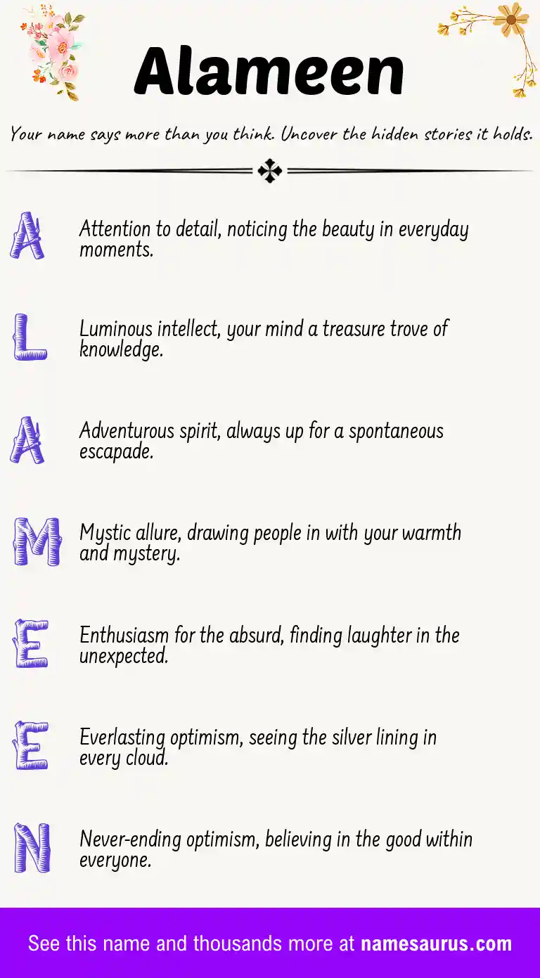 Acrostic poem about Alameen.