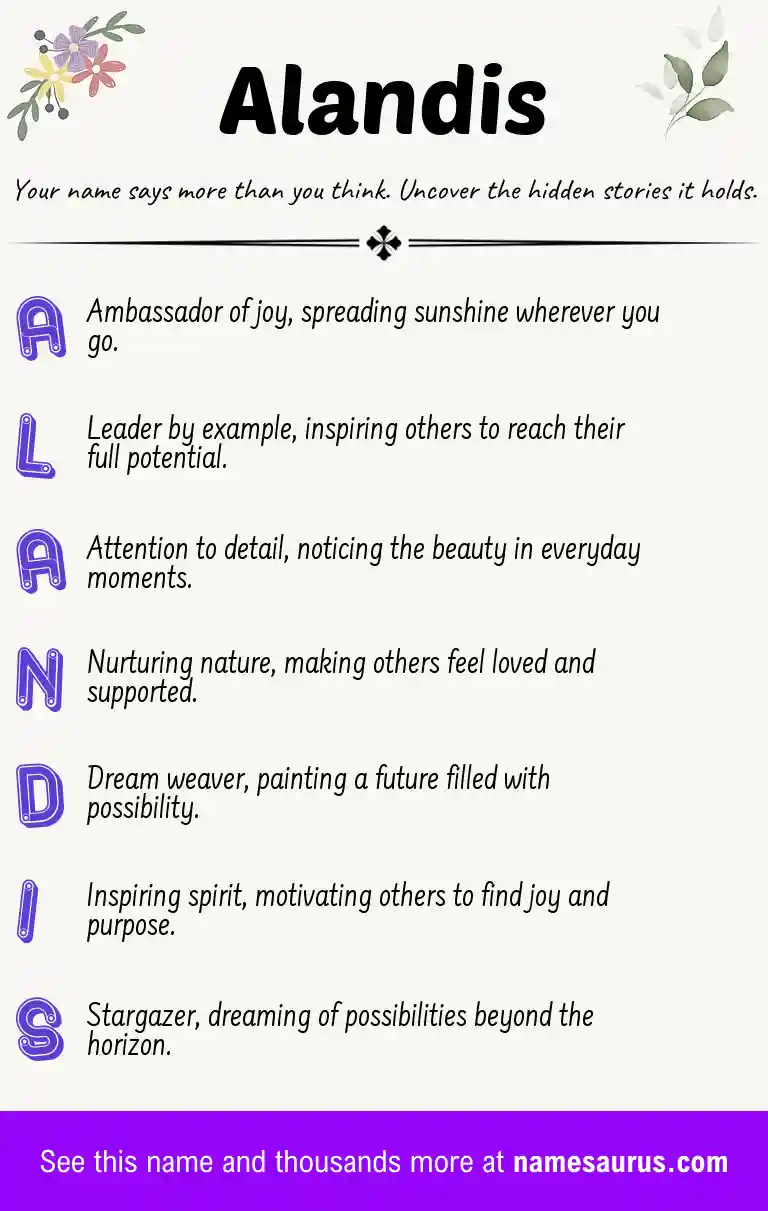 Acrostic poem about Alandis.