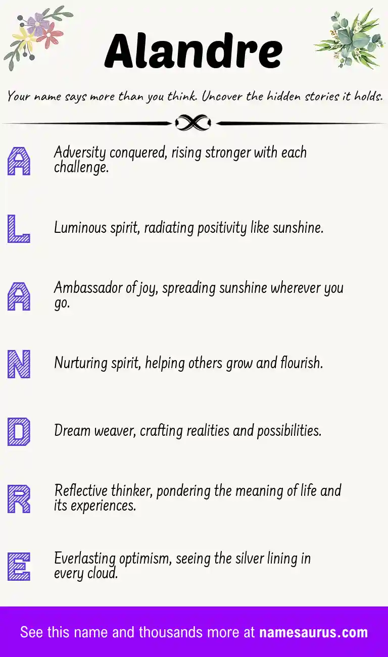 Acrostic poem about Alandre.