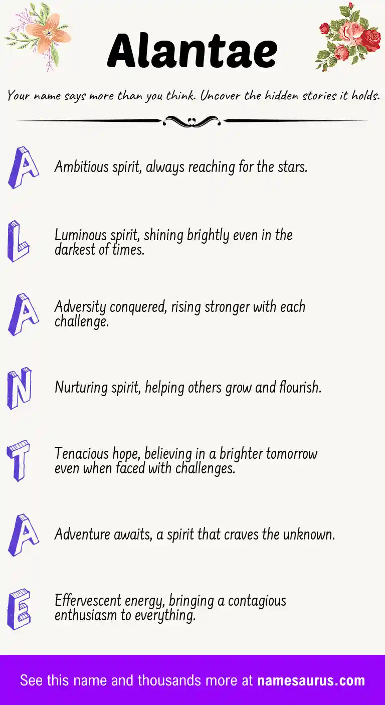 Acrostic poem about Alantae.