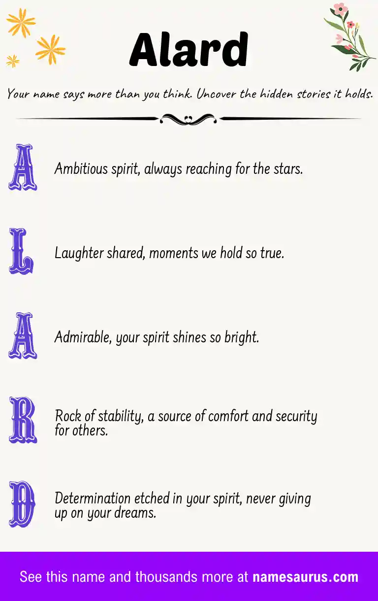Acrostic poem about Alard.