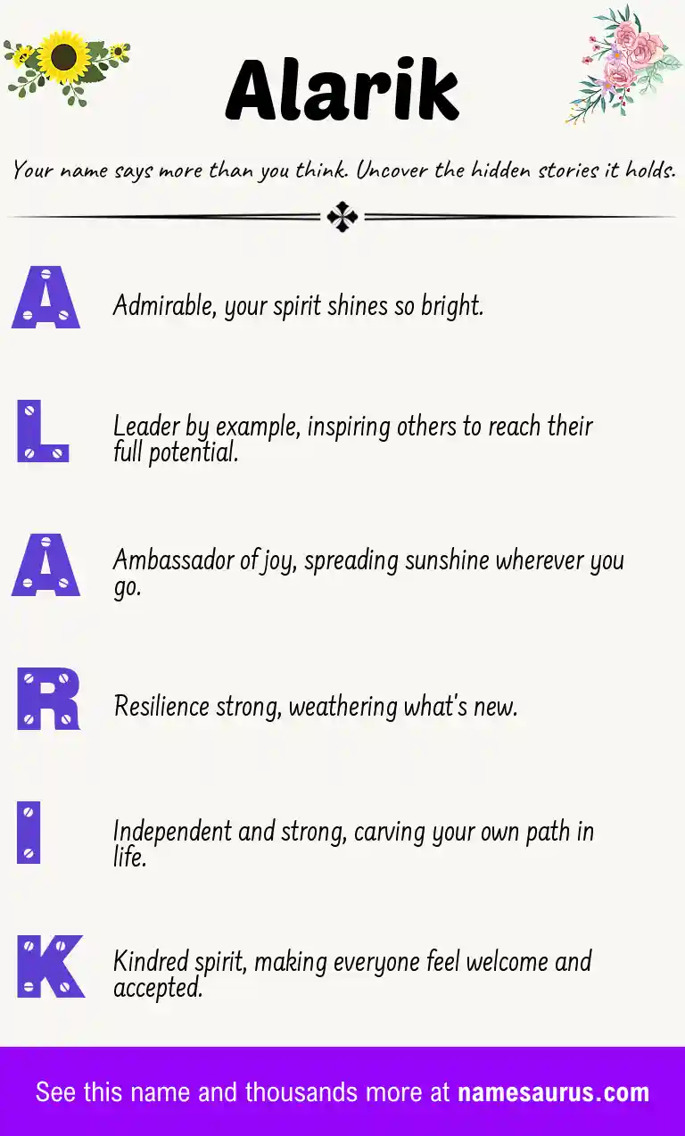 Acrostic poem about Alarik.