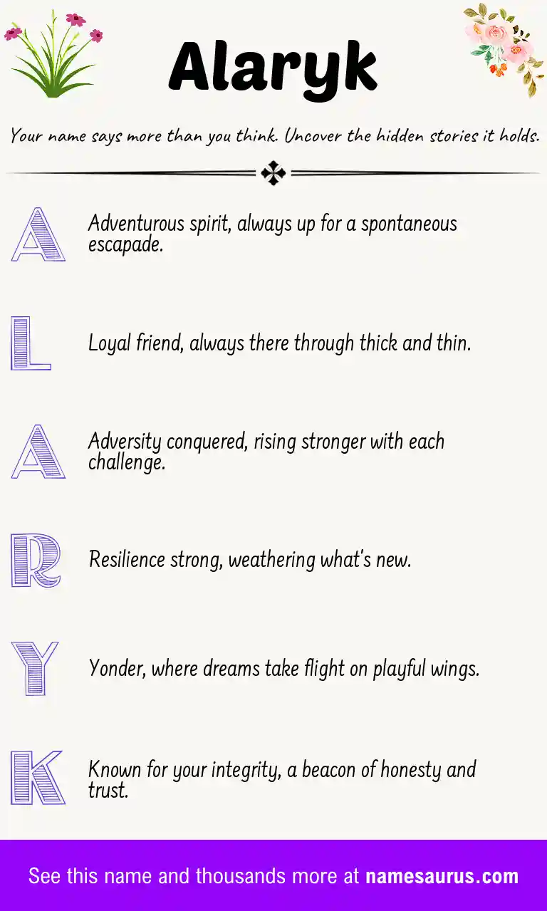 Acrostic poem about Alaryk.