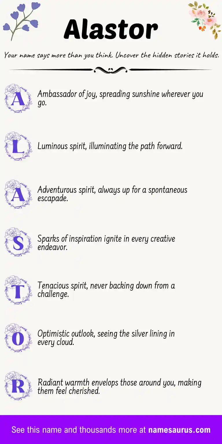 Acrostic poem about Alastor.