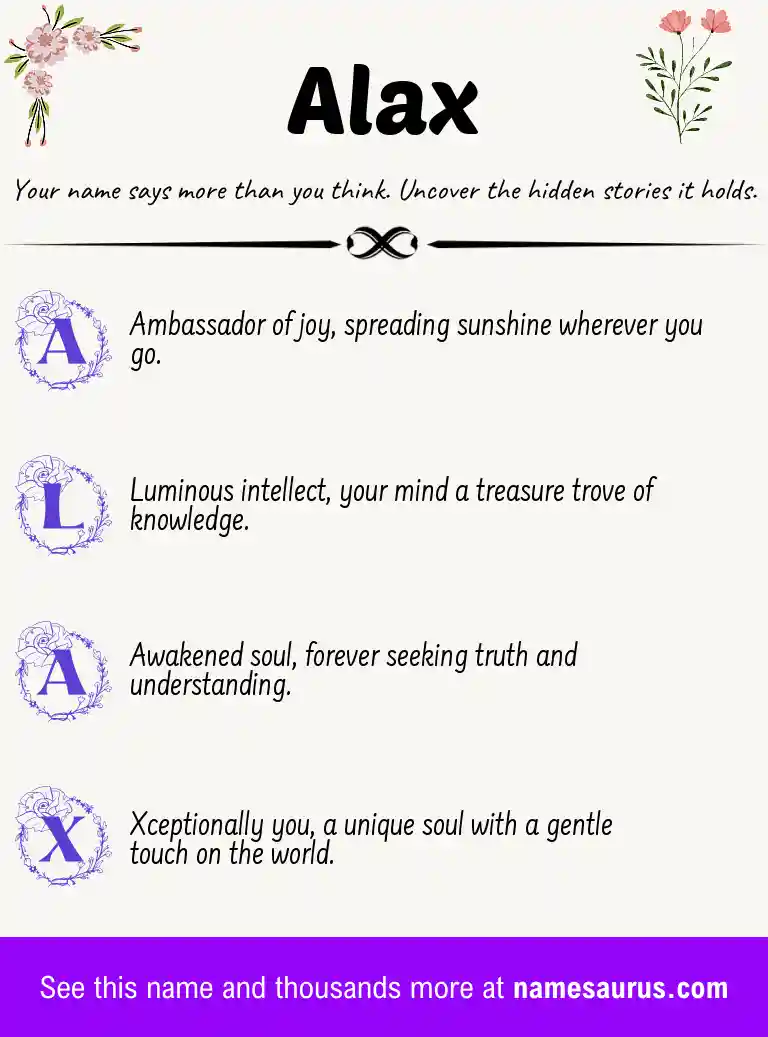 Acrostic poem about Alax.
