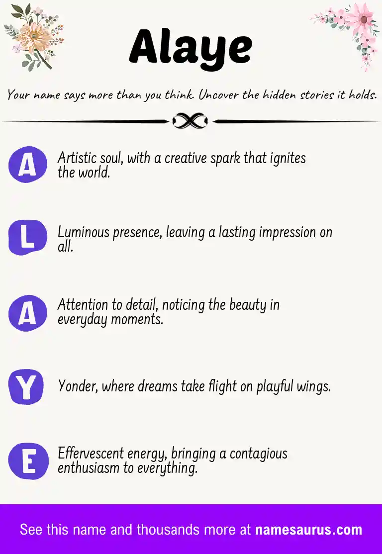 Acrostic poem about Alaye.