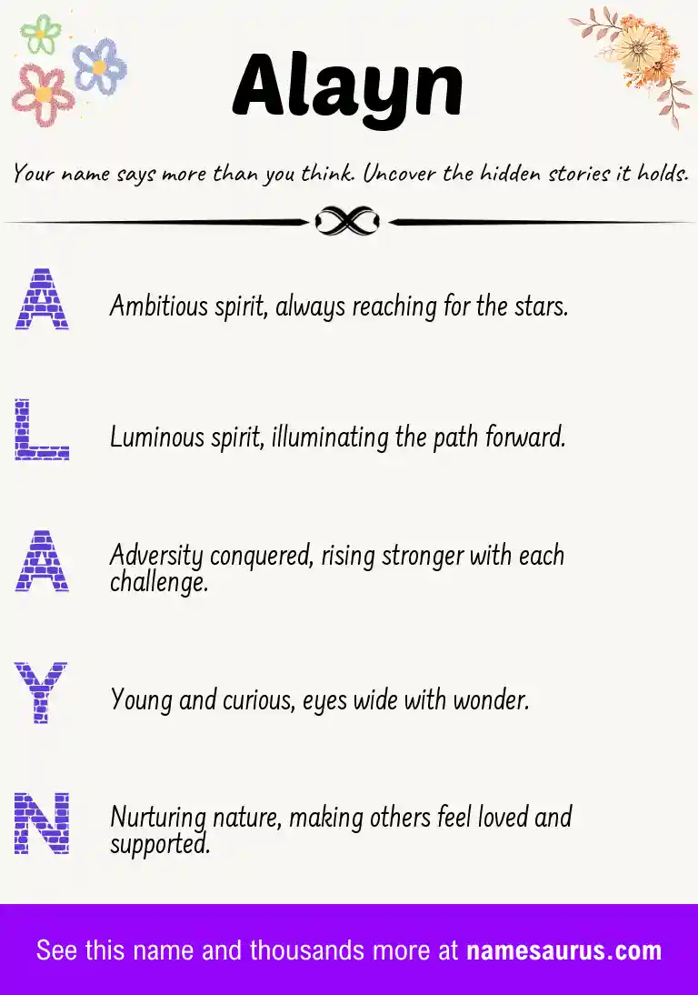 Acrostic poem about Alayn.