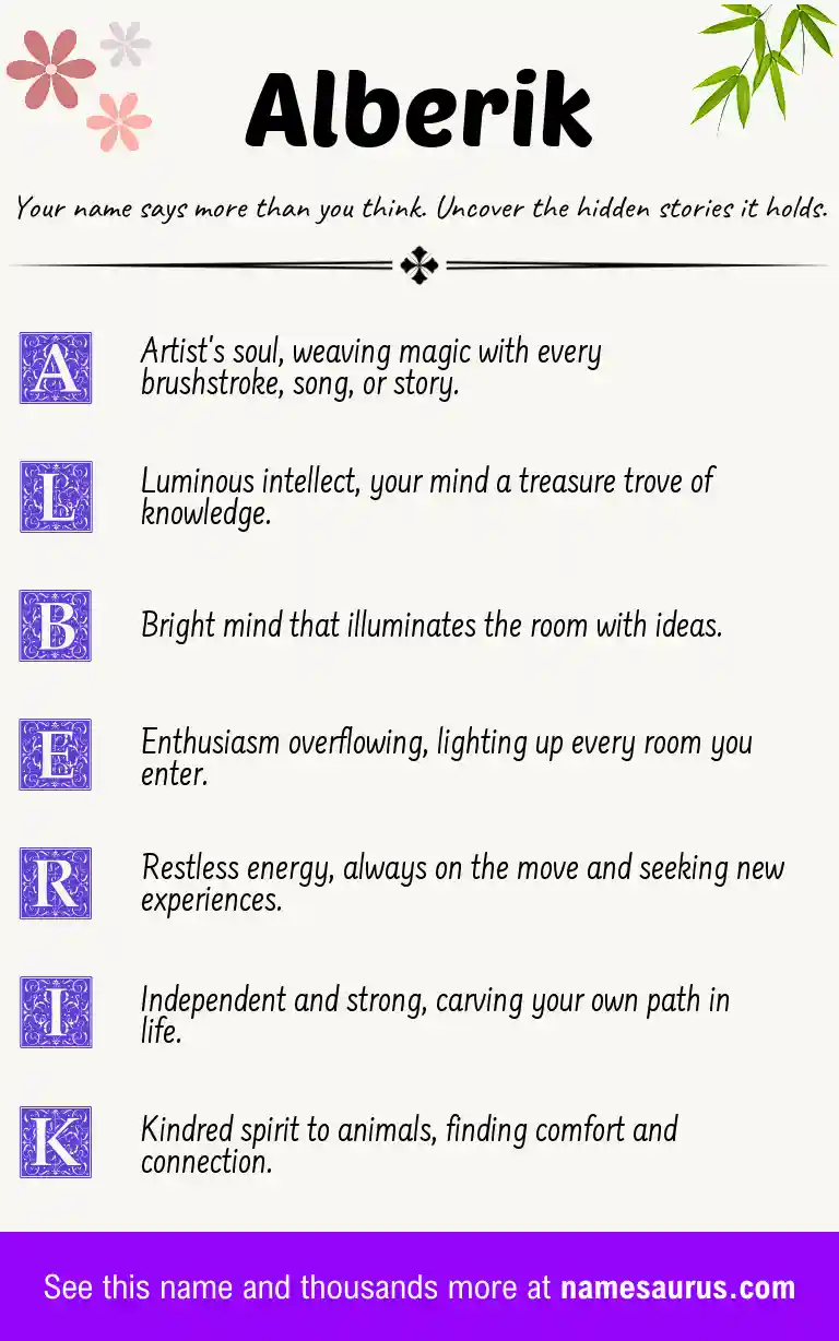 Acrostic poem about Alberik.