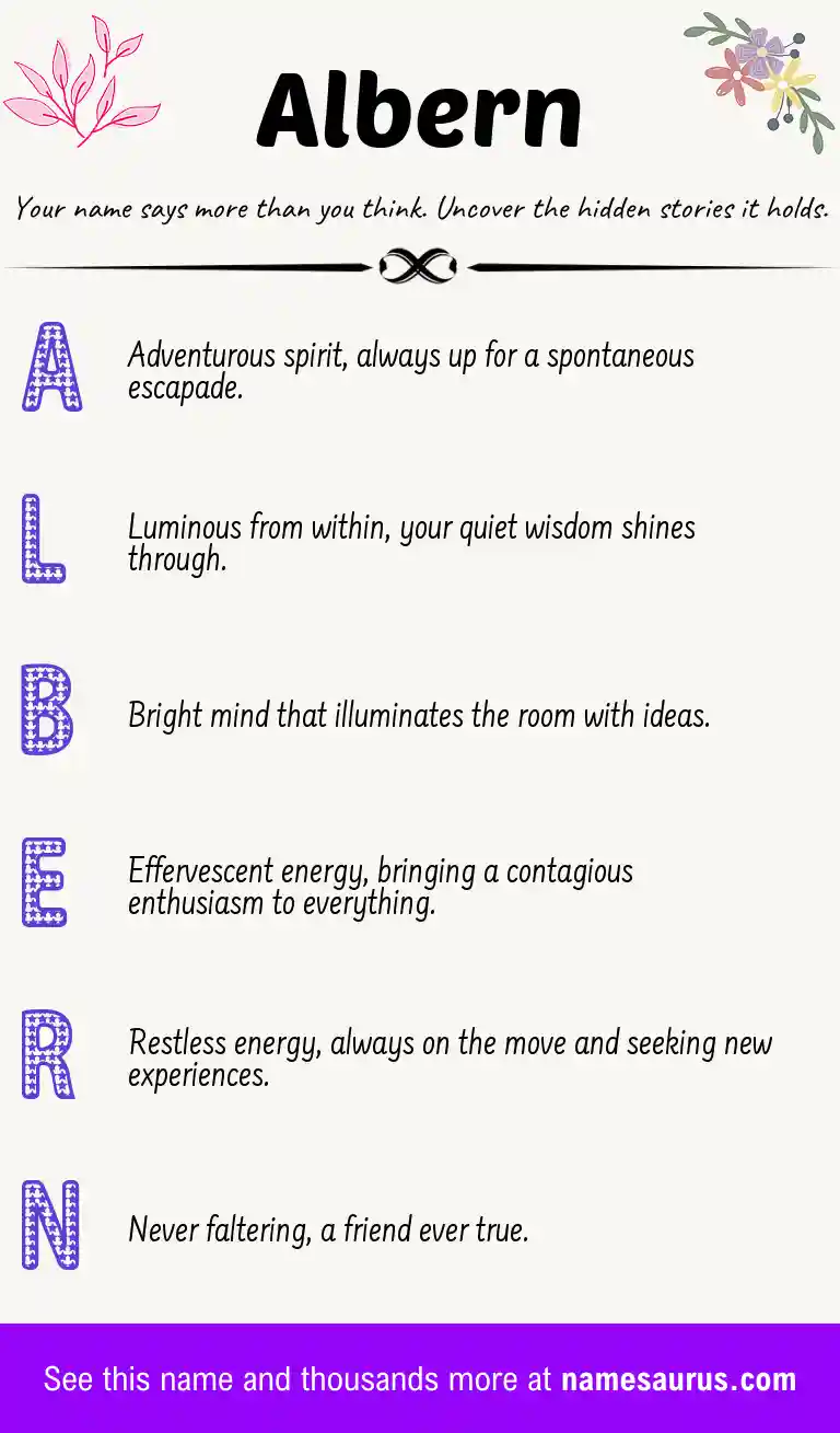 Acrostic poem about Albern.