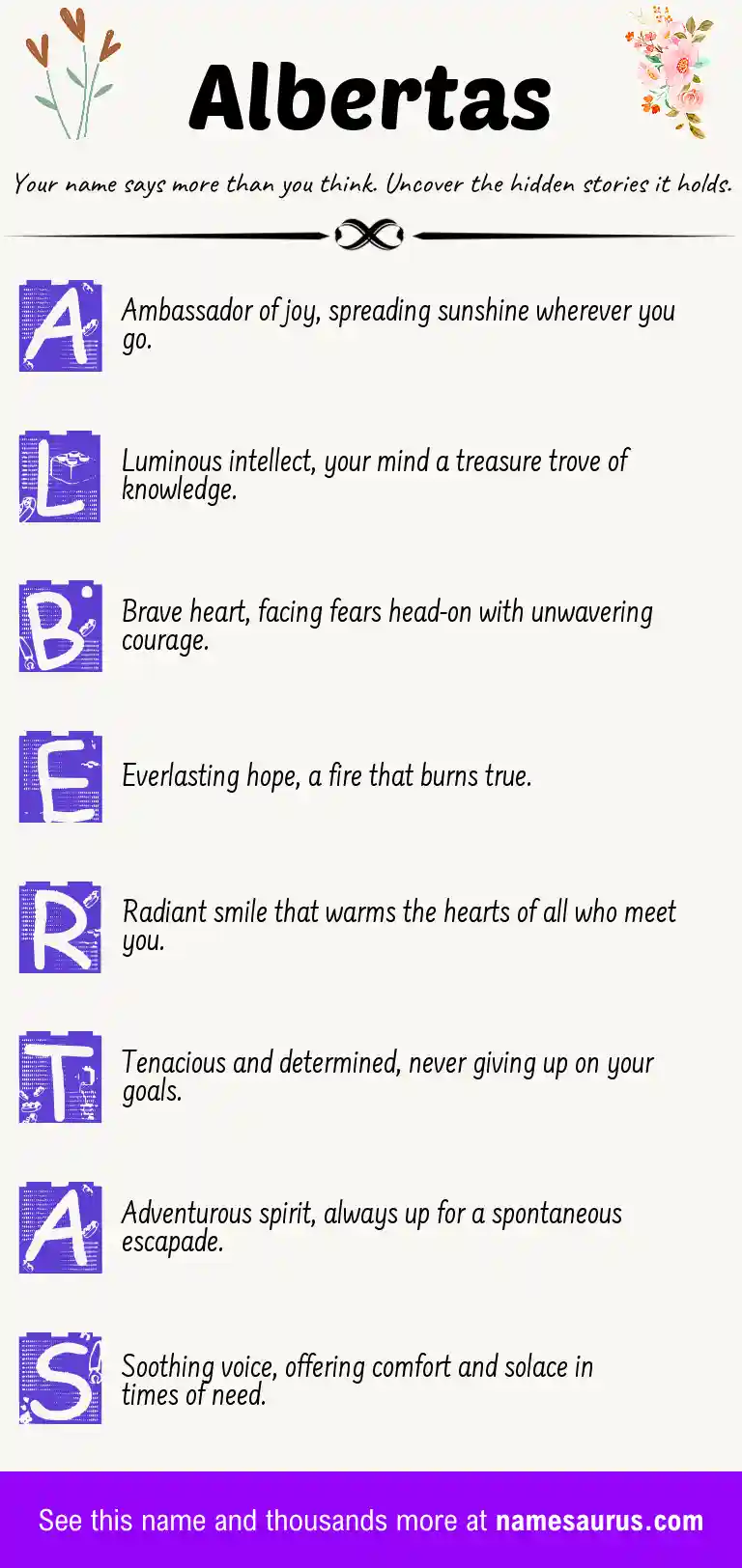 Acrostic poem about Albertas.