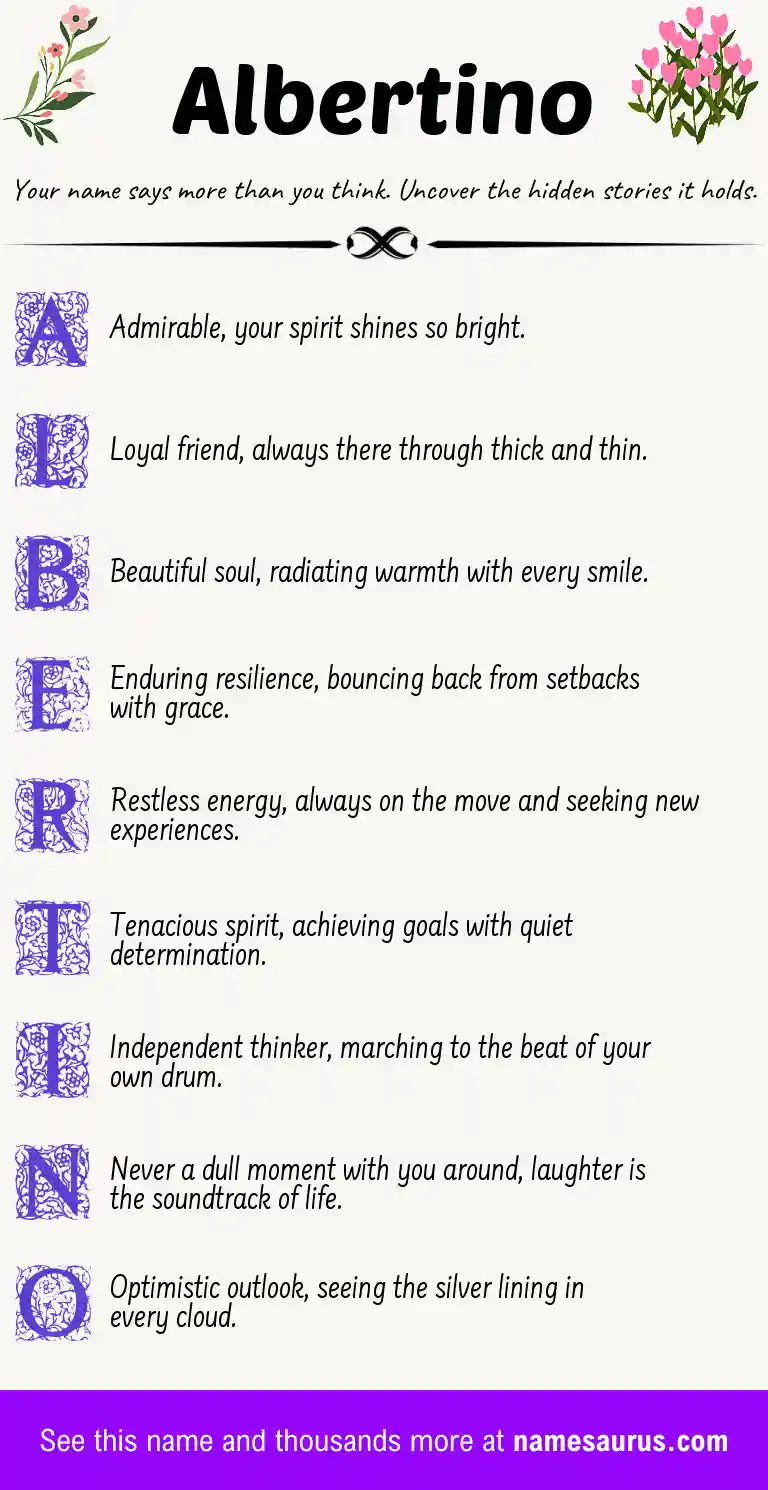 Acrostic poem about Albertino.