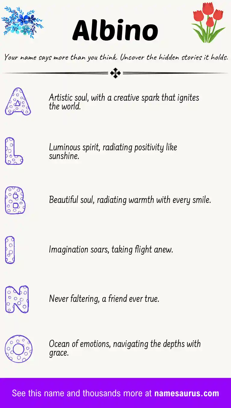 Acrostic poem about Albino.