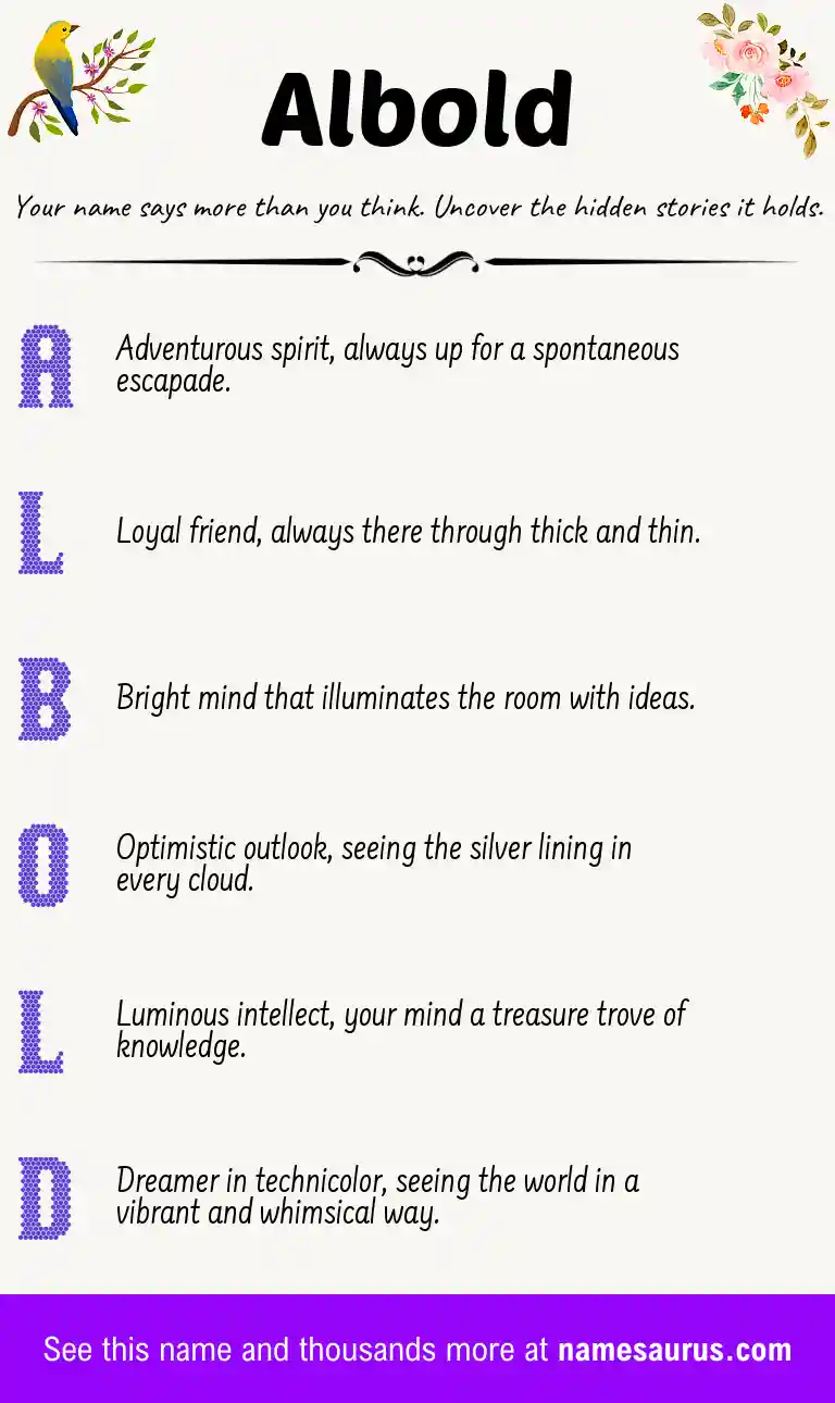 Acrostic poem about Albold.