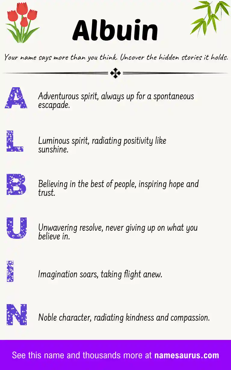 Acrostic poem about Albuin.
