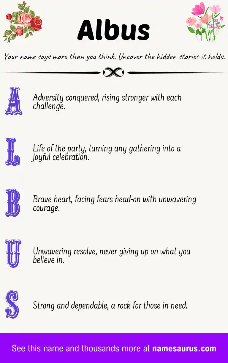 Acrostic poem about Albus.