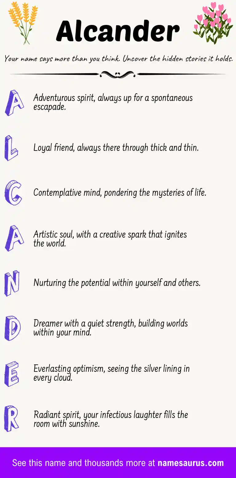 Acrostic poem about Alcander.
