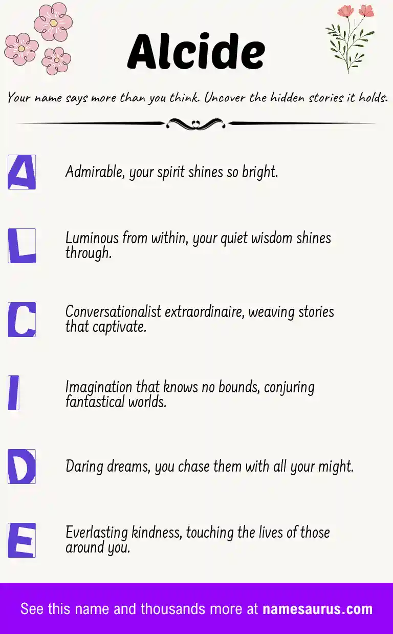 Acrostic poem about Alcide.