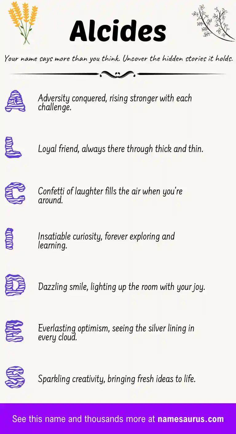 Acrostic poem about Alcides.