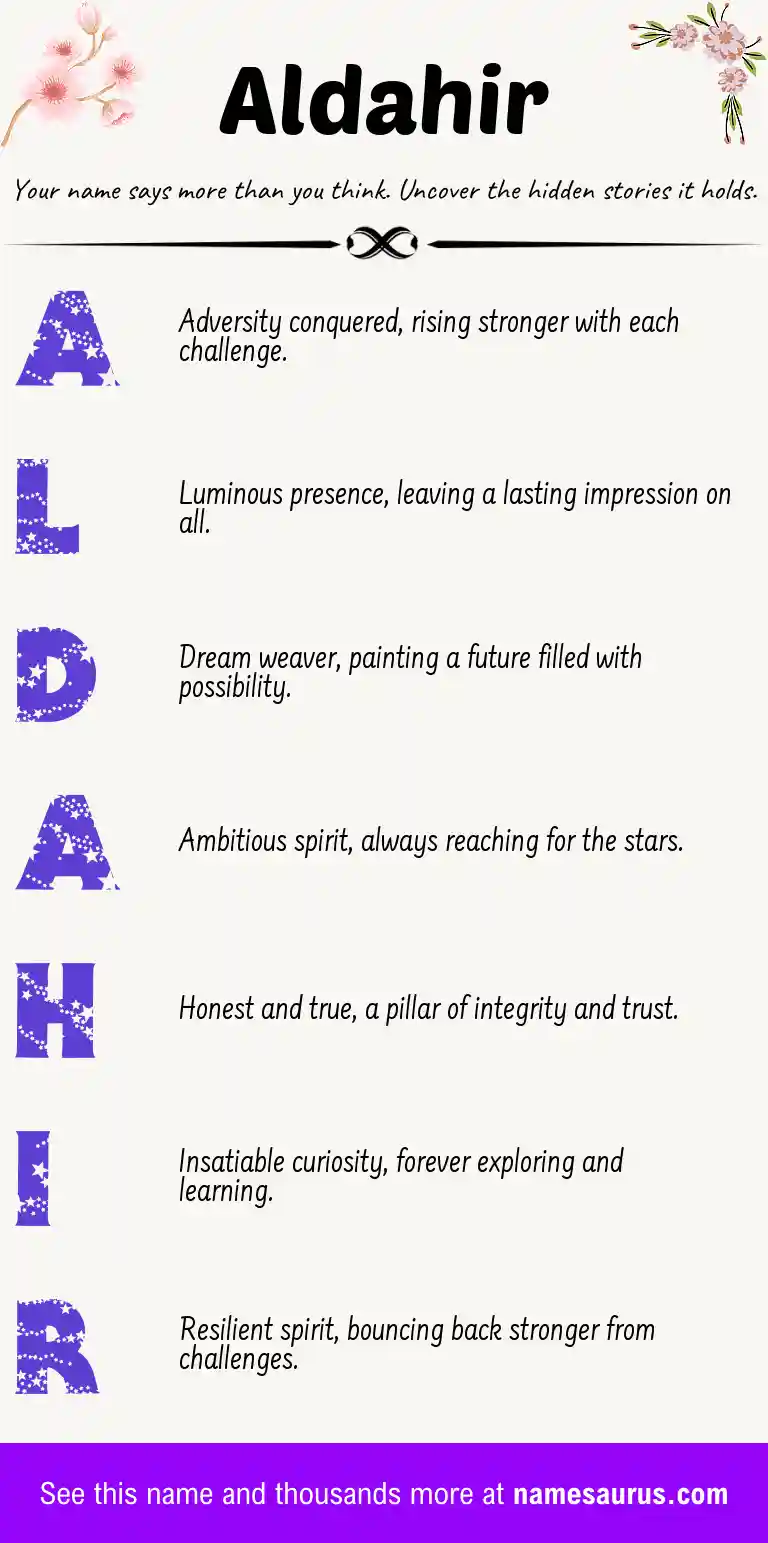 Acrostic poem about Aldahir.