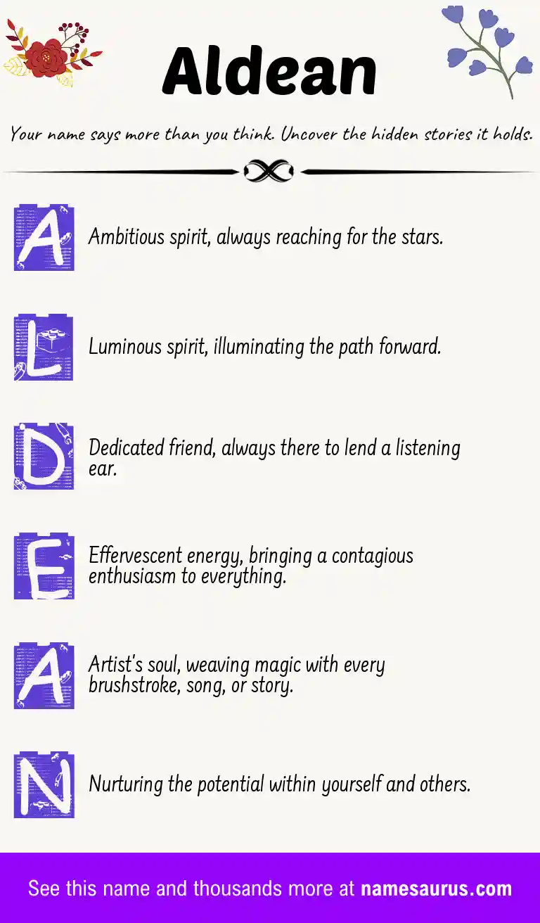 Acrostic poem about Aldean.