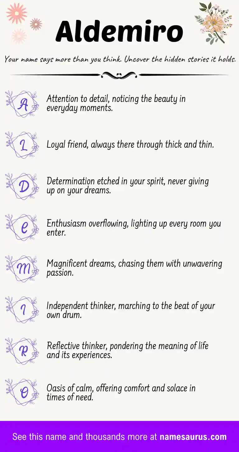 Acrostic poem about Aldemiro.