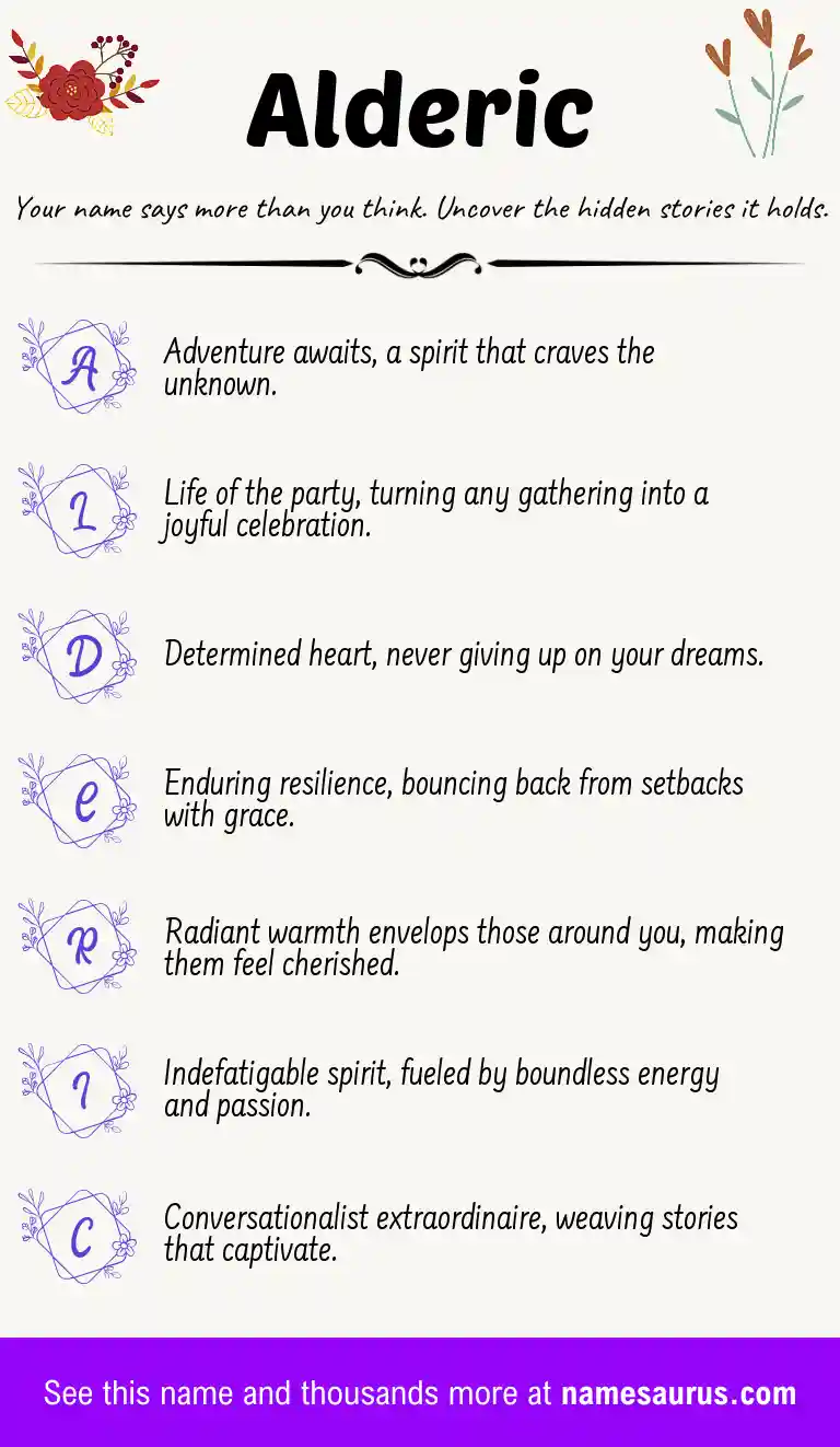 Acrostic poem about Alderic.