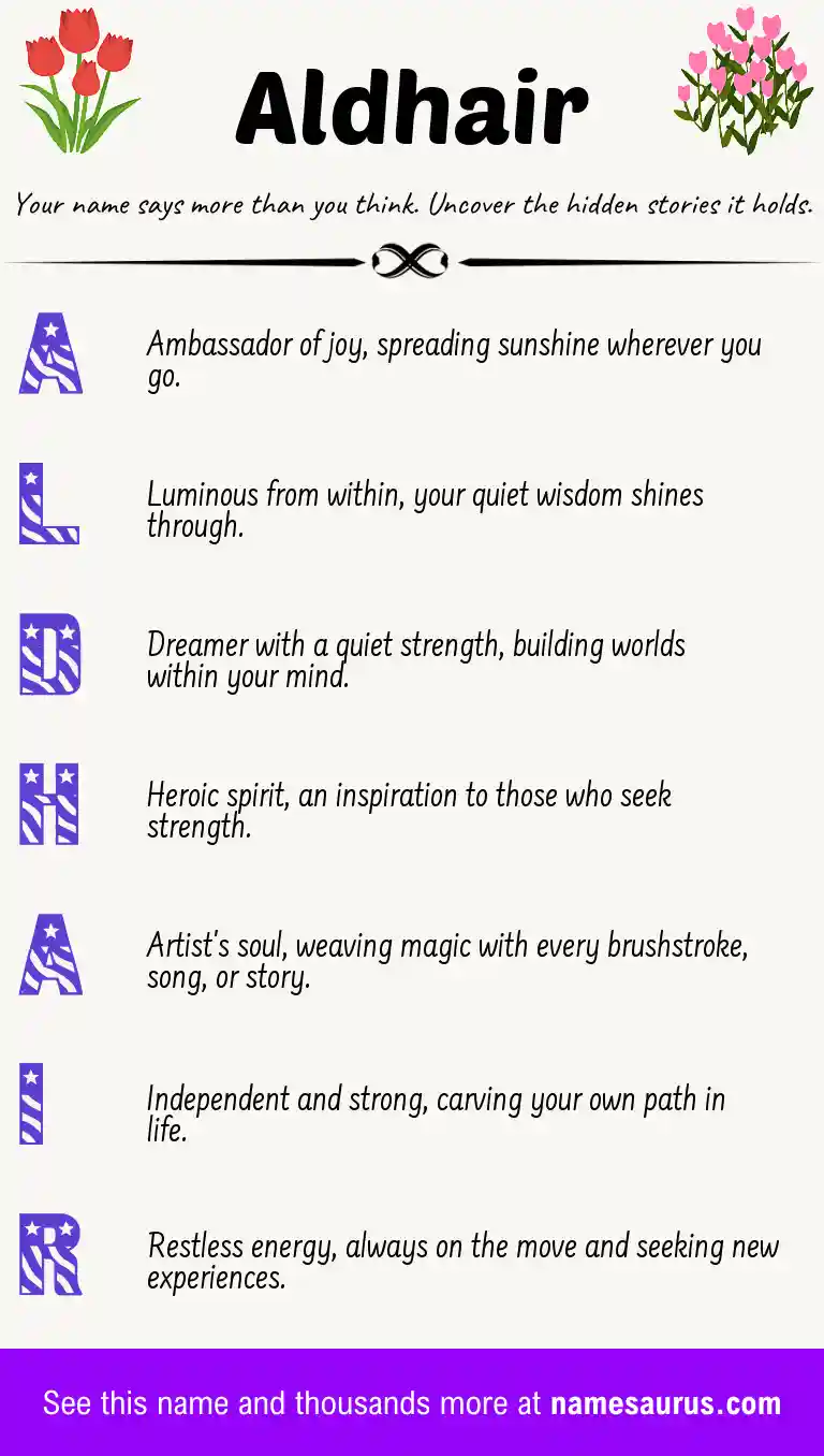 Acrostic poem about Aldhair.