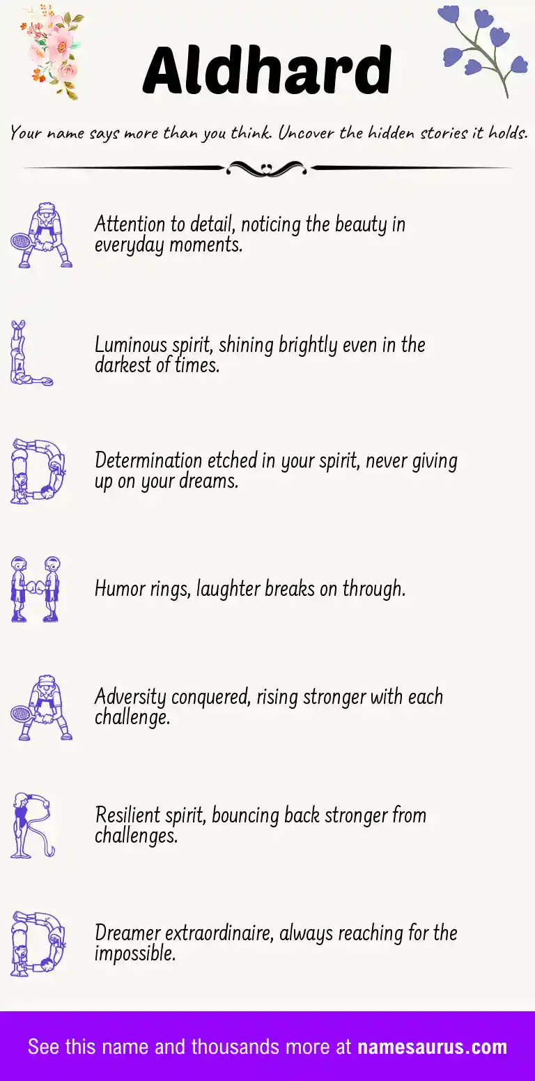 Acrostic poem about Aldhard.