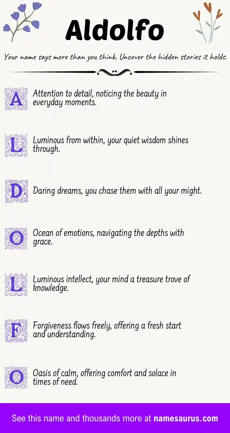 Acrostic poem about Aldolfo.