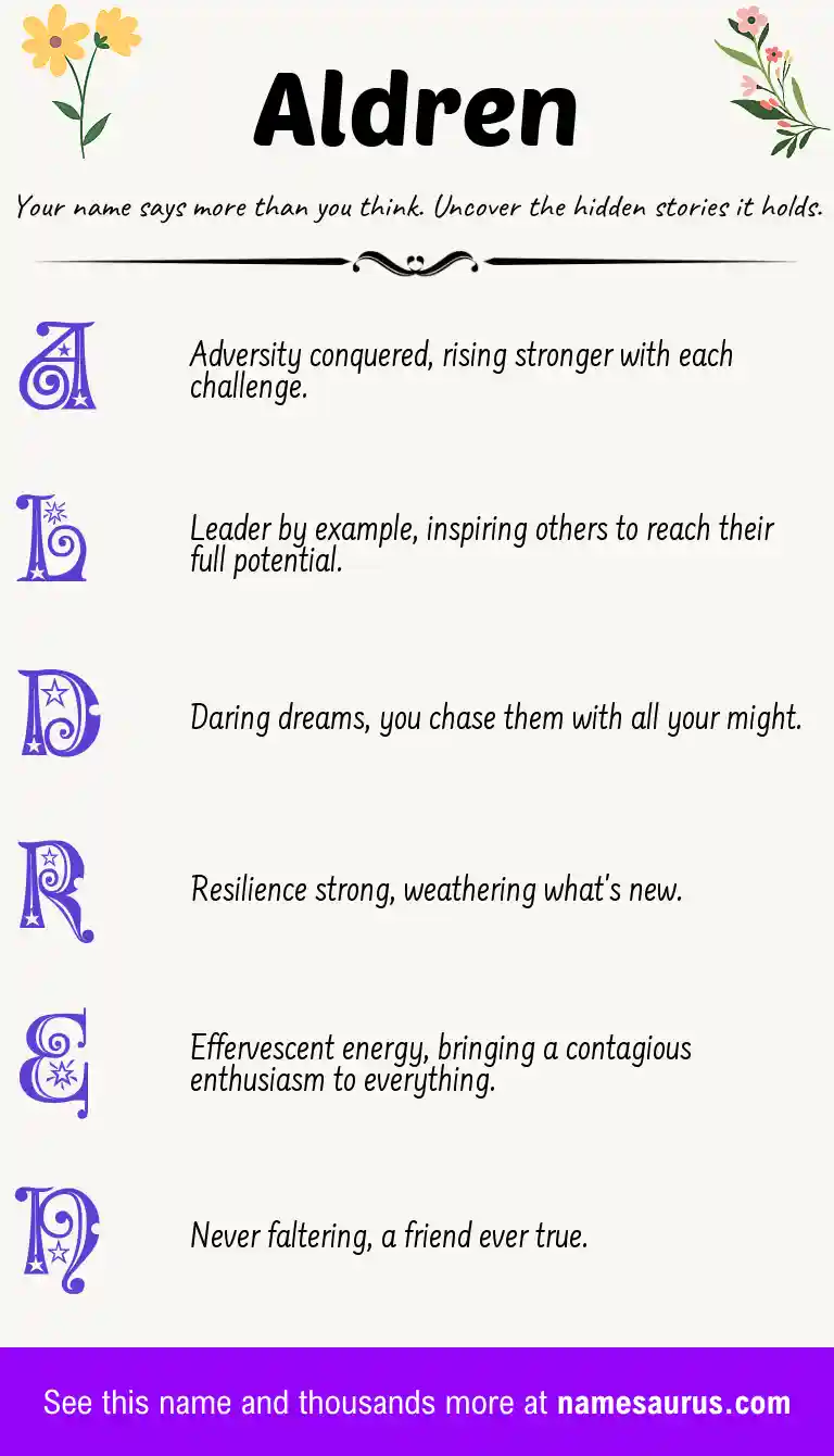Acrostic poem about Aldren.