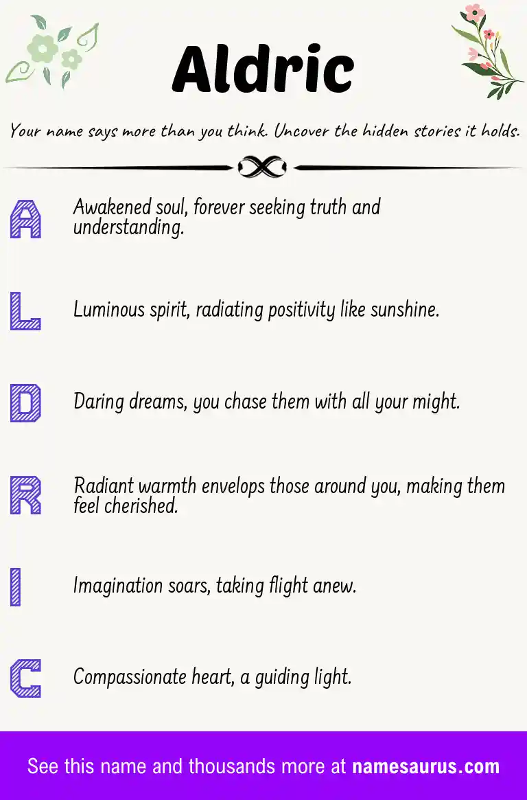 Acrostic poem about Aldric.