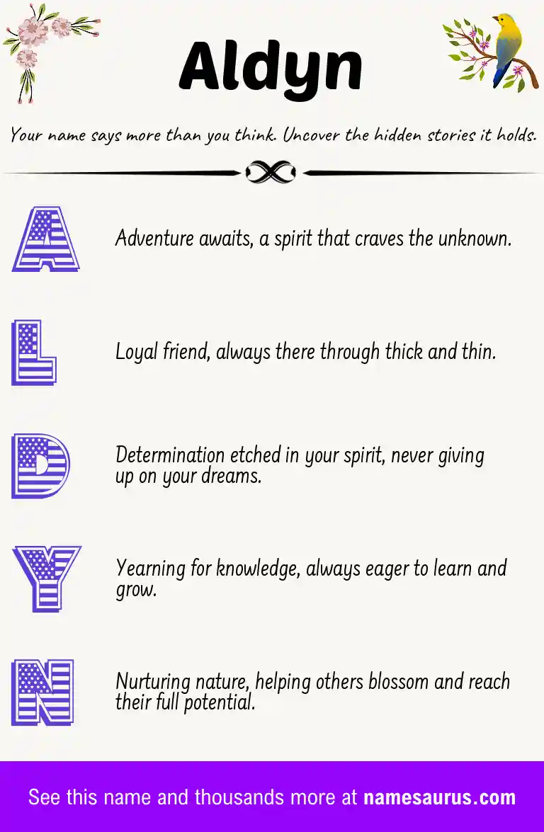 Acrostic poem about Aldyn.