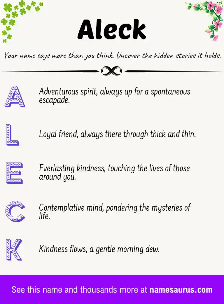 Acrostic poem about Aleck.