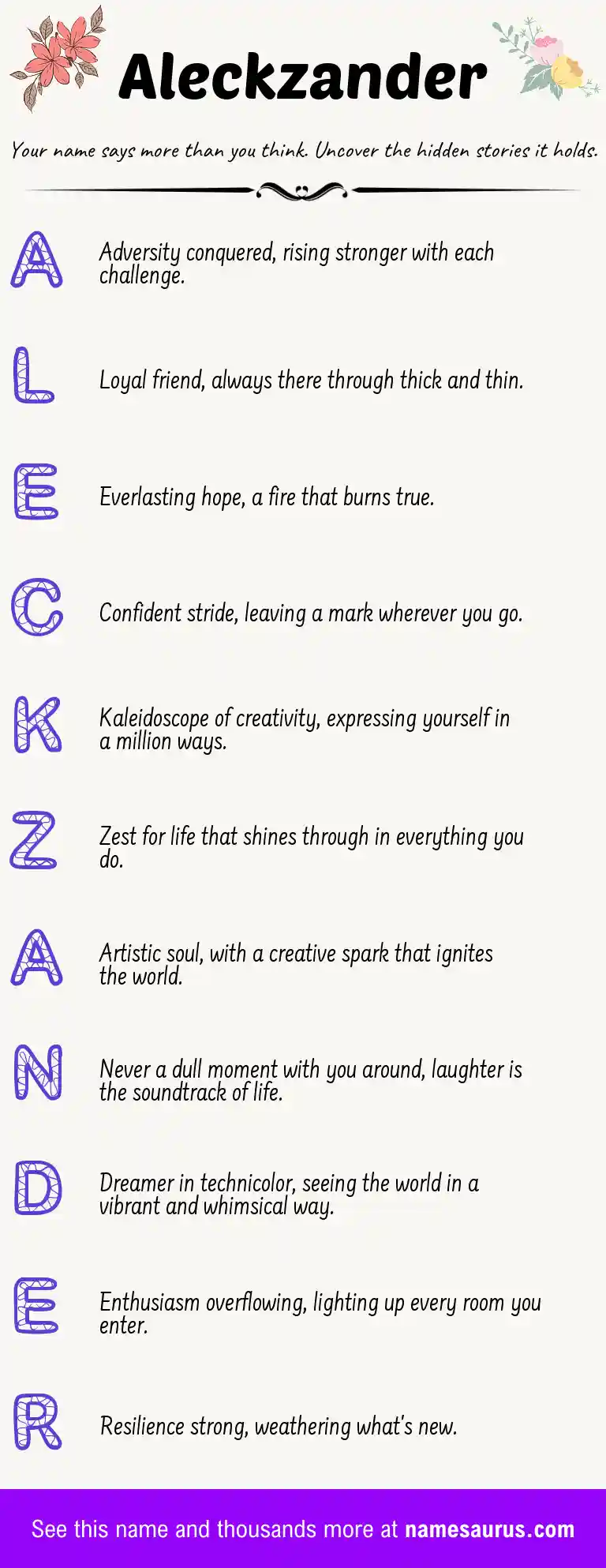 Acrostic poem about Aleckzander.
