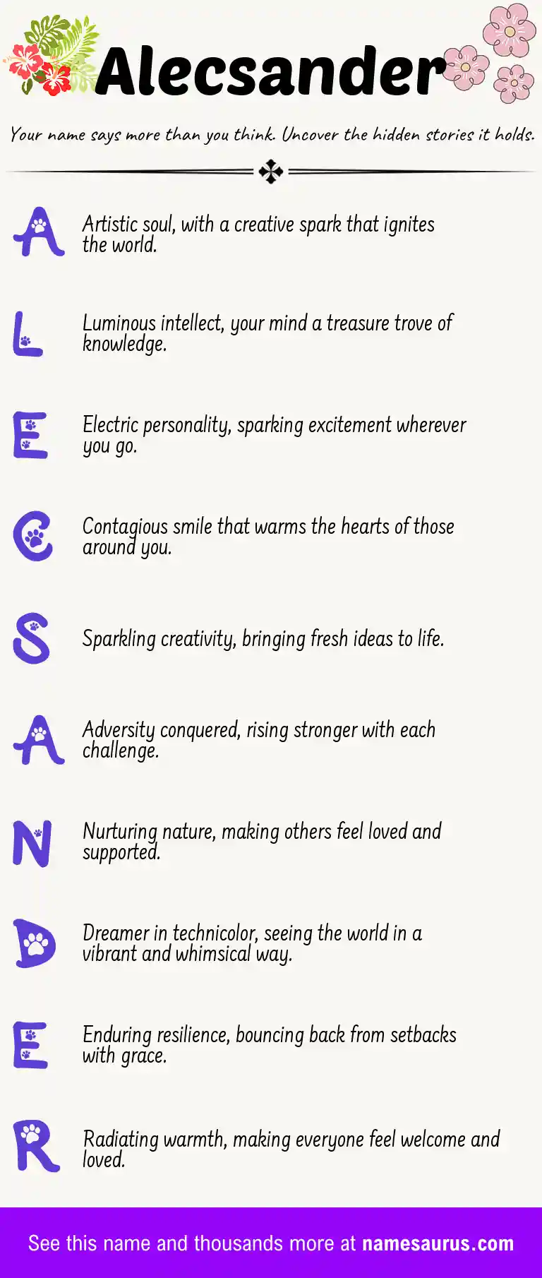 Acrostic poem about Alecsander.