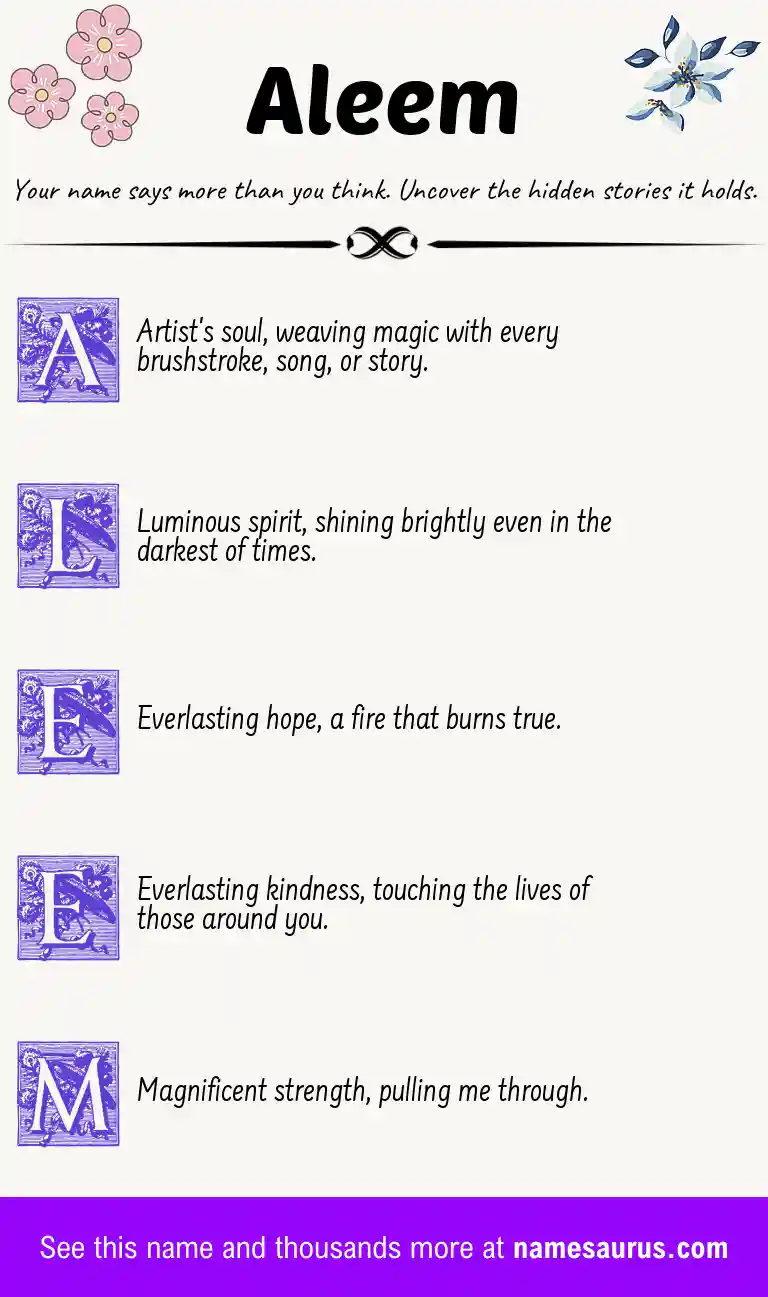 Acrostic poem about Aleem.