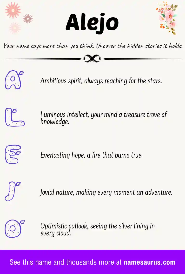 Acrostic poem about Alejo.