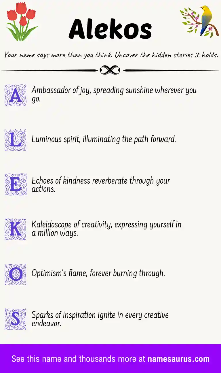 Acrostic poem about Alekos.