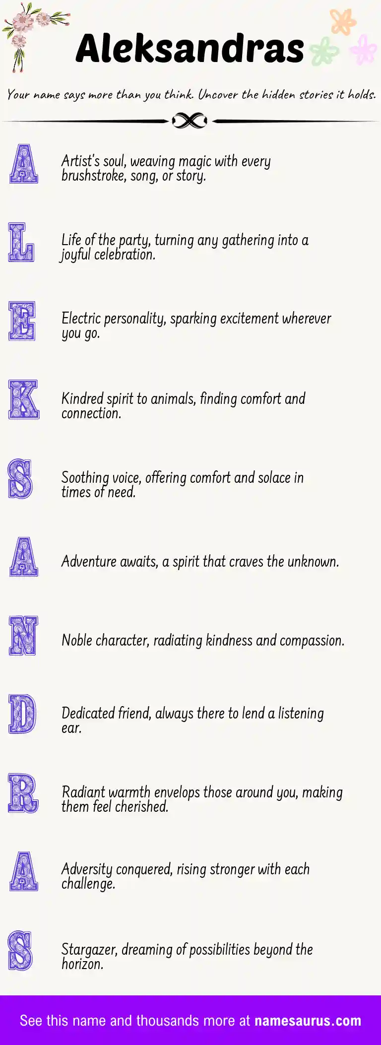 Acrostic poem about Aleksandras.