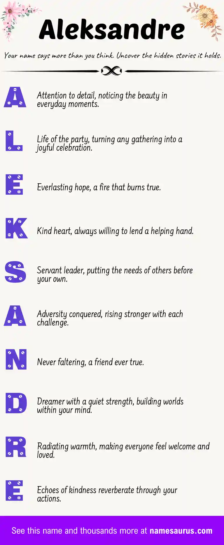 Acrostic poem about Aleksandre.