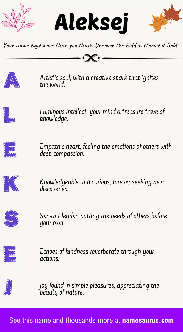 Acrostic poem about Aleksej.