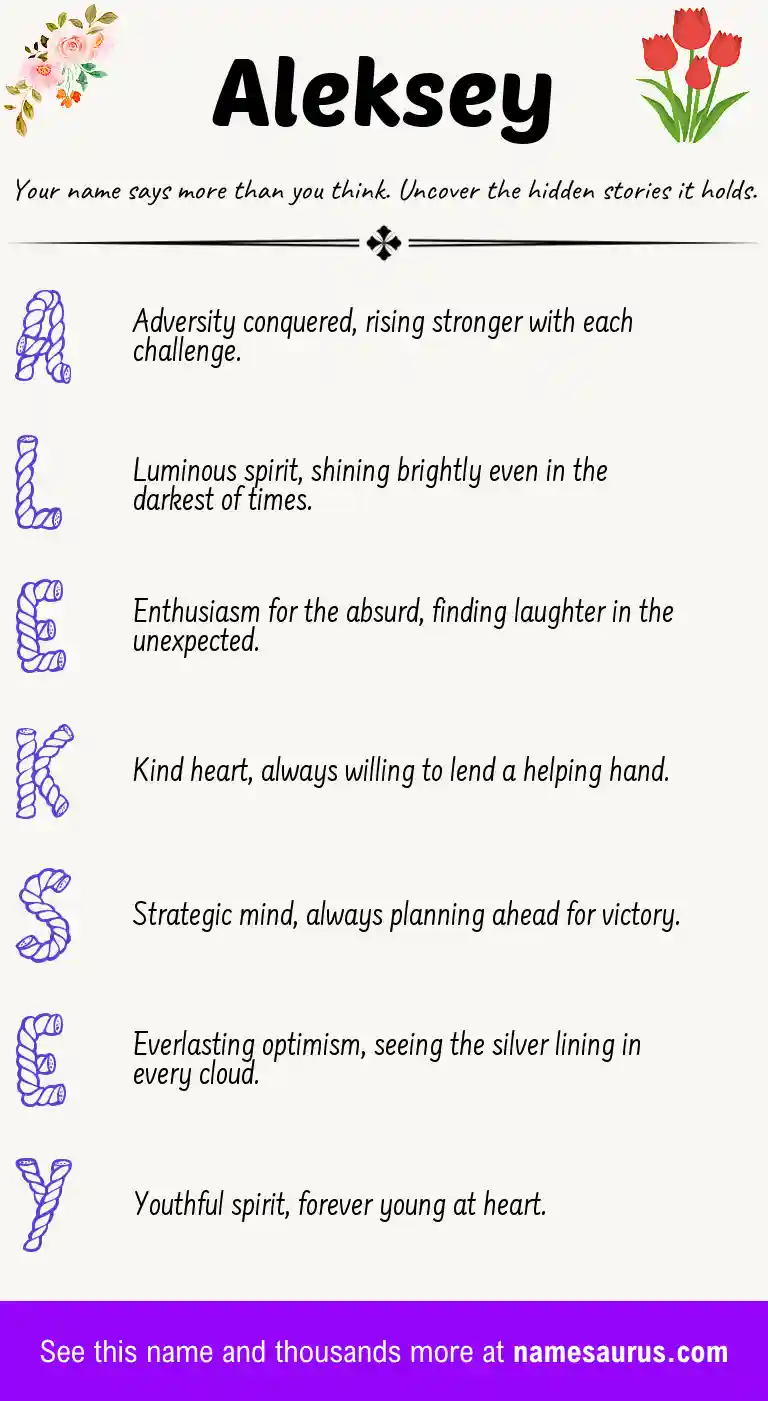 Acrostic poem about Aleksey.
