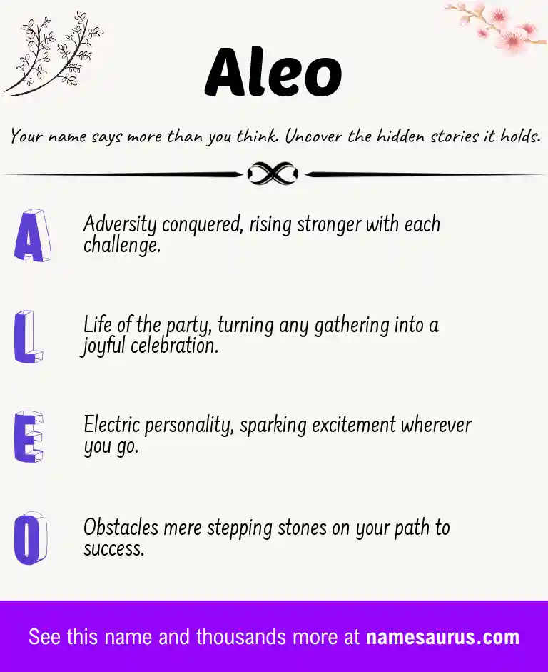 Acrostic poem about Aleo.
