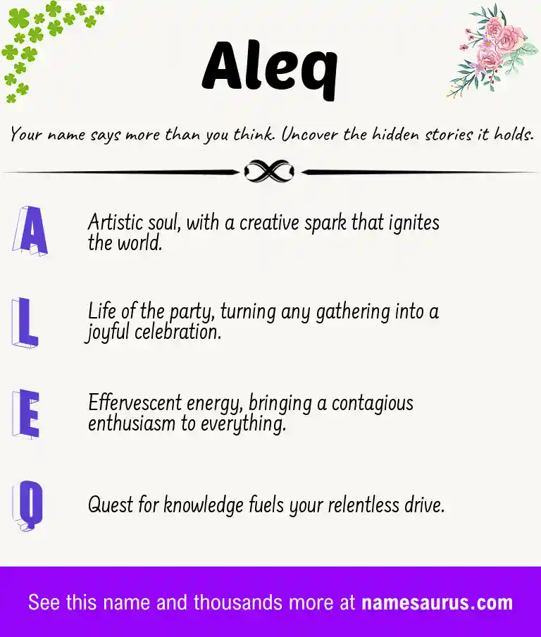 Acrostic poem about Aleq.