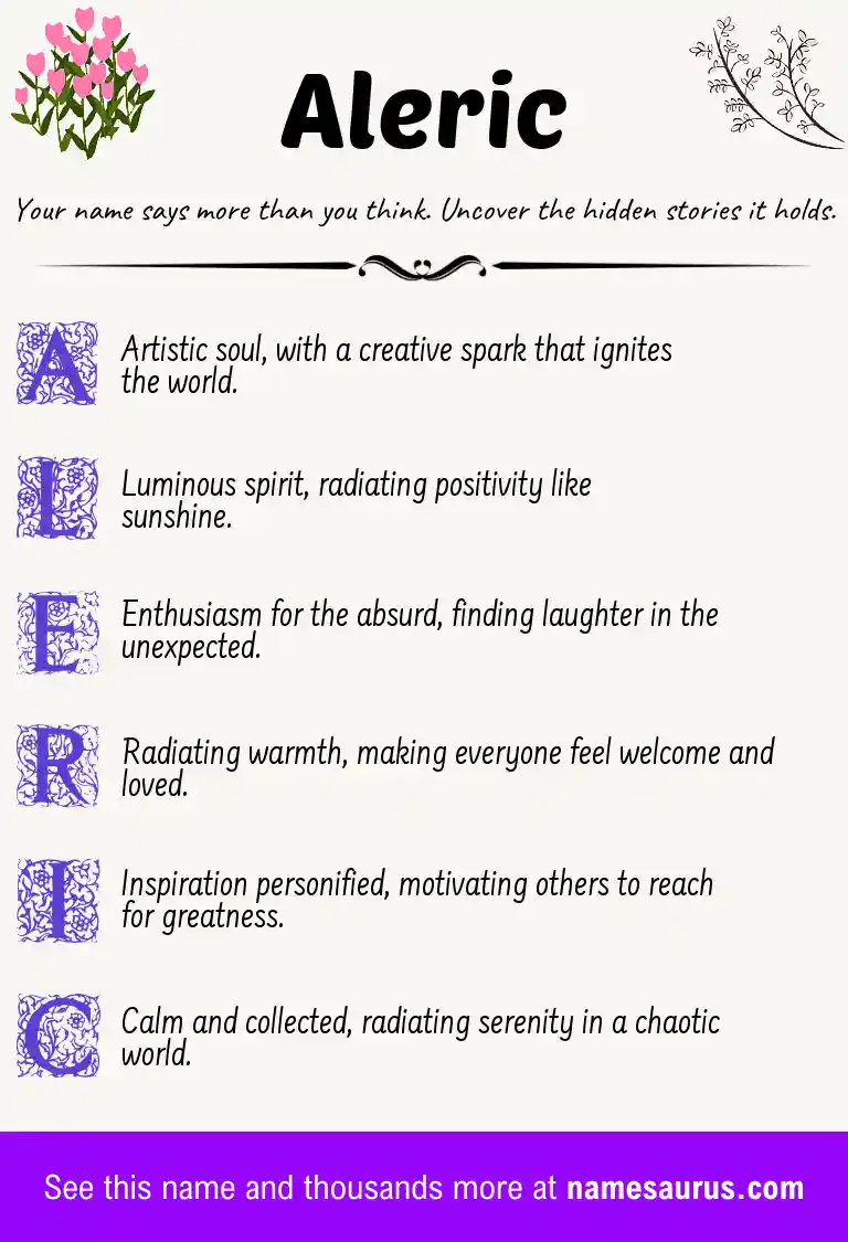 Acrostic poem about Aleric.