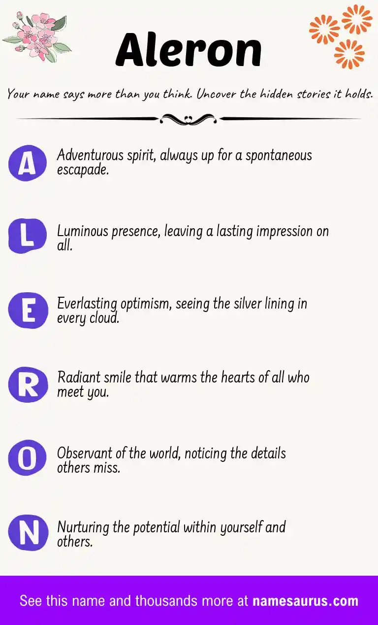 Acrostic poem about Aleron.