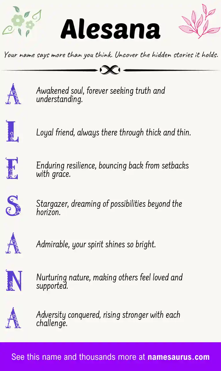 Acrostic poem about Alesana.